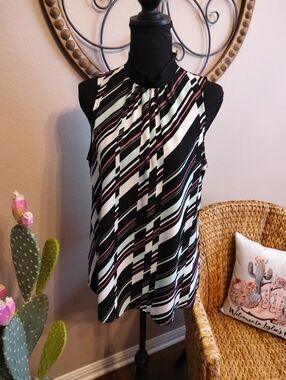 Elle Sleeveless Camisole in Black, White, Mint & Pink